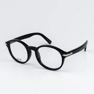 NEW Dior DIORBLACKSUITO RI 1000 Shiny Black Unisex Round Eyeglasses